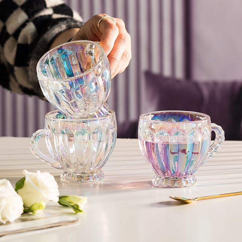 Màu Sắc Bộ Cốc Thủy Tinh Uống Trà Sữa / Cà Phê Chịu Nhiệt Độ Cao Sáng Tạo Sang Trọng