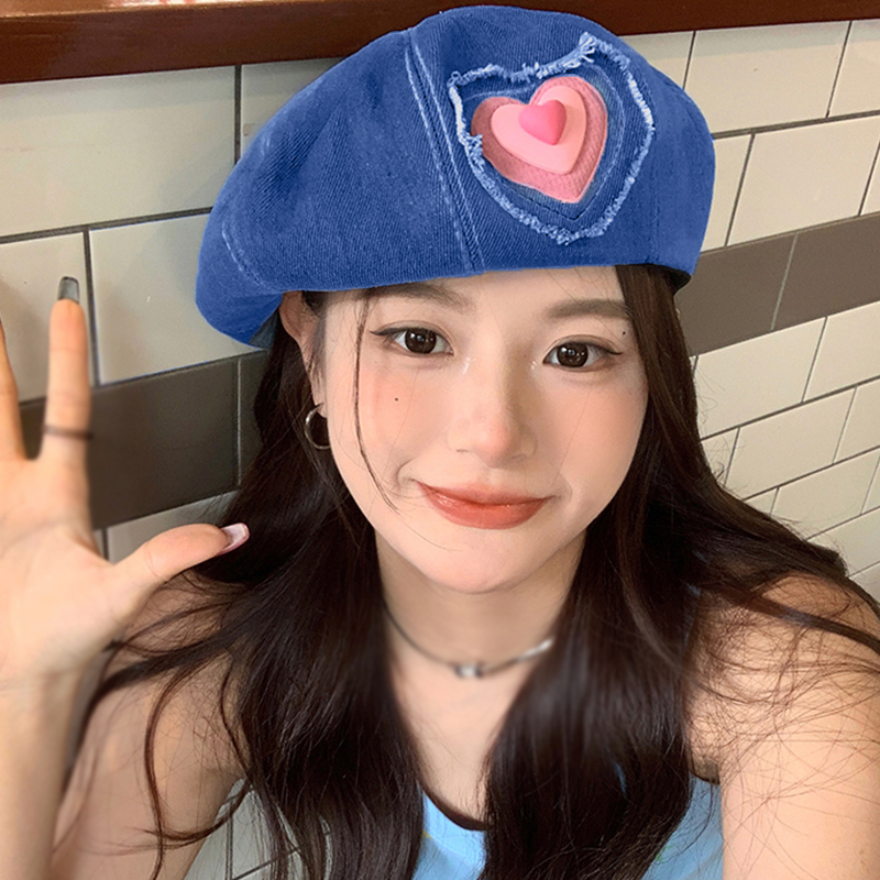 Mũ Nồi denim Ngọt Ngào Hình Đám Mây Nhỏ Cho Nữ