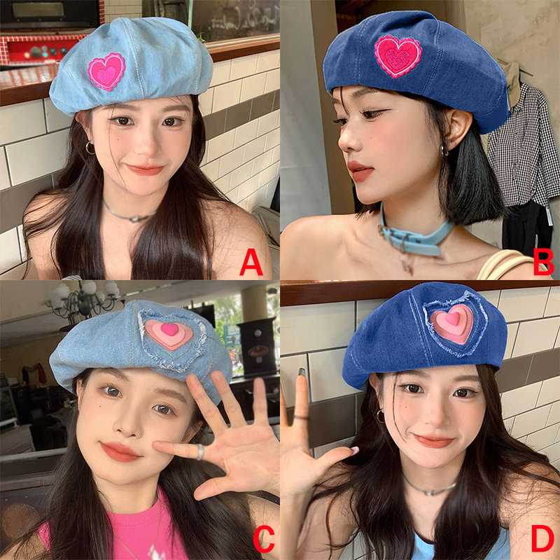 Mũ Nồi denim Ngọt Ngào Hình Đám Mây Nhỏ Cho Nữ