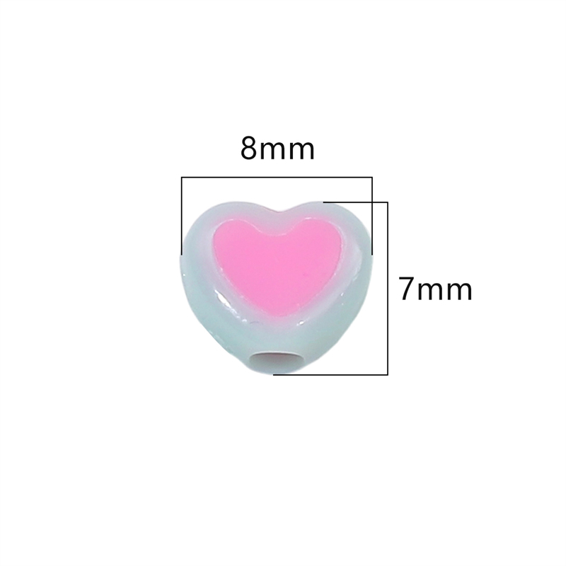 Hạt Xỏ Hình Trái Tim Nhiều Màu Sắc 8x7mm Bằng acrylic Dùng Làm Đồ Thủ Công diy