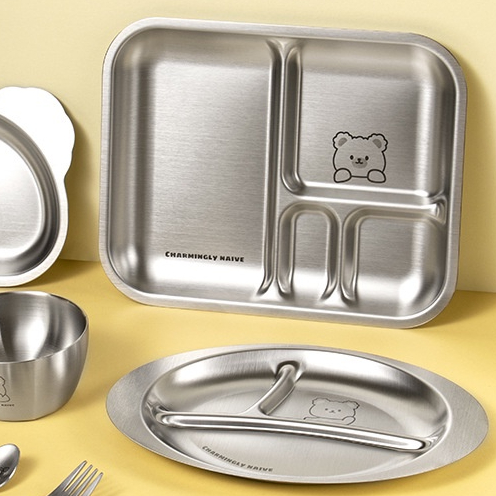 Đĩa ăn inox 304 Chén inox 304 Đĩa cơm lưới trẻ em Đĩa giảm mỡ Đĩa phân phối thức ăn Đĩa ăn Đĩa giảm cân Đĩa giảm cân Đĩa định lượng