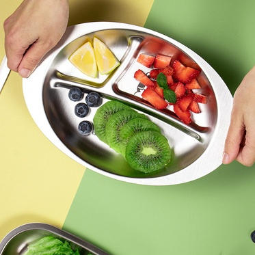 Đĩa ăn inox 304 Chén inox 304 Đĩa cơm lưới trẻ em Đĩa giảm mỡ Đĩa phân phối thức ăn Đĩa ăn Đĩa giảm cân Đĩa giảm cân Đĩa định lượng