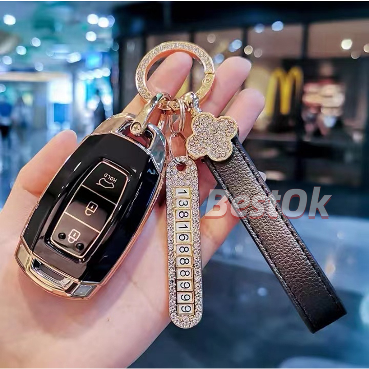 Bao da cho chìa khoá Accent/ KoNa/ Santafe 2018-2019/ 2020/ 2021-2022 Hyundai Accent 2021 chống xước chống va đập