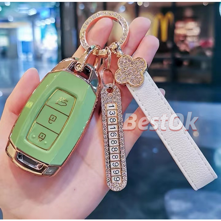 Bao da cho chìa khoá Accent/ KoNa/ Santafe 2018-2019/ 2020/ 2021-2022 Hyundai Accent 2021 chống xước chống va đập