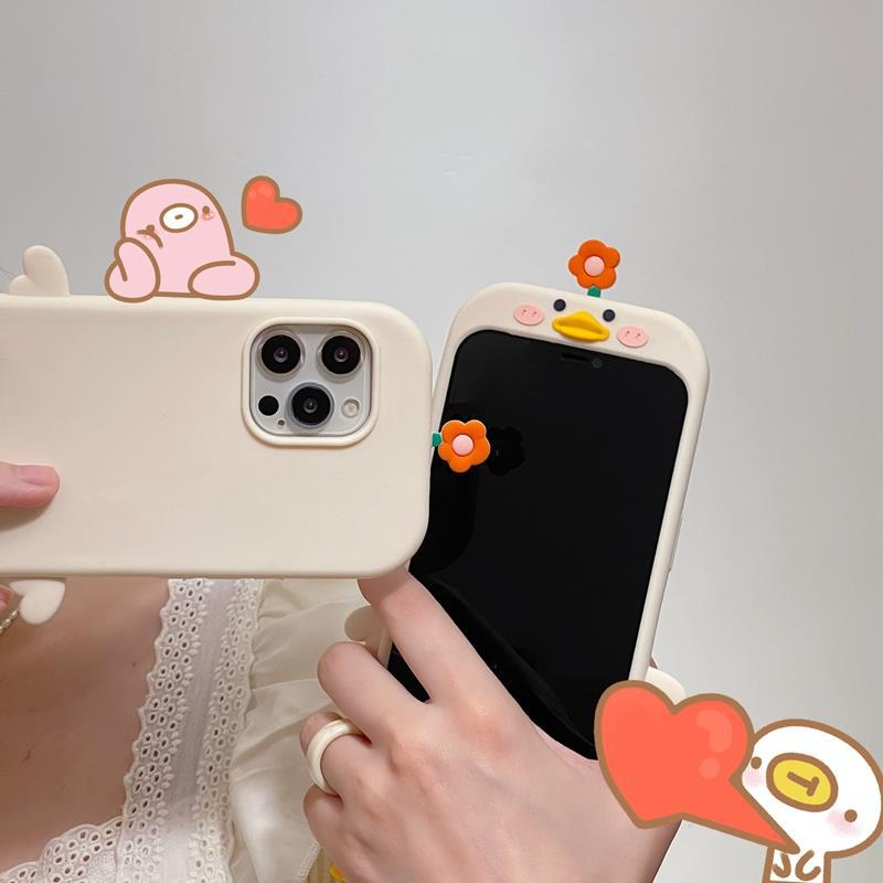 WEIBAO Ốp Điện Thoại Silicon Ba Chiều Hình Chú Vịt Nhỏ Dễ Thương Cho Iphone 14Promax 13 /12/ 11 xsmax /7p8p