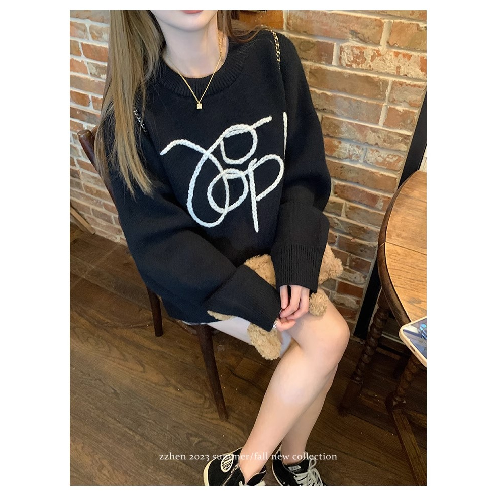 Áo sweater Cổ Tròn Dáng Rộng Phong Cách Thời Trang Mùa Thu 2023 Mới