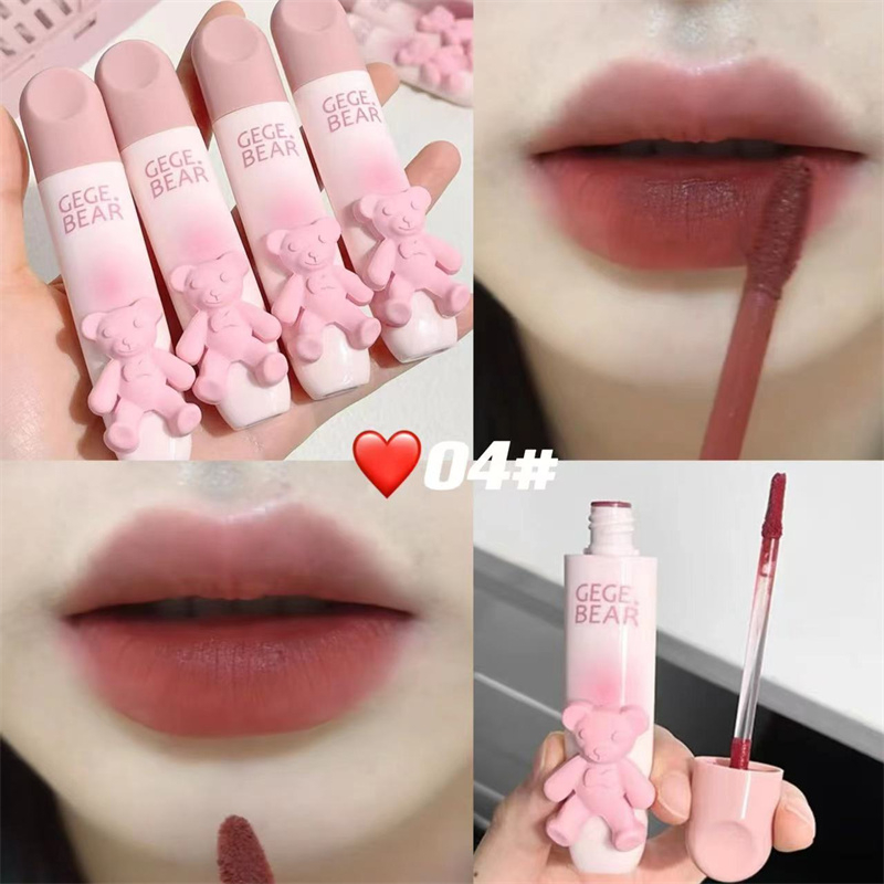 Abpopa Son Môi Cho Màu Lì Lâu Trôi Và Dưỡng Ẩm Môi Trang Trí Hình Gấu Đáng Yêu