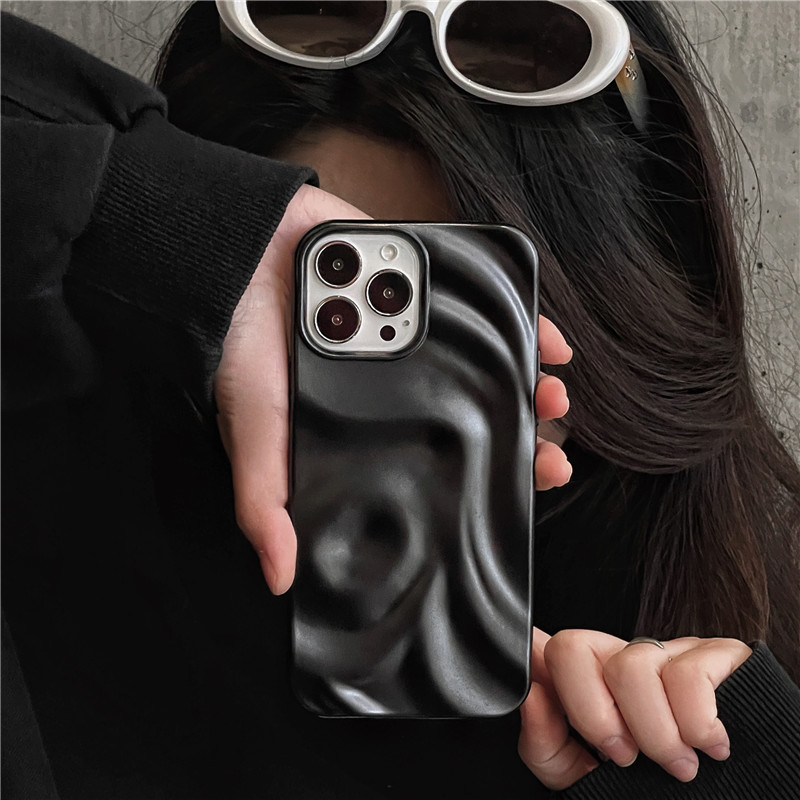Ốp Điện Thoại Mềm Nhám Kiểu Gấp Nếp Nhăn Cho iphone15 15pro 15promax 14promax 14 14pro 13 13pro 13promax 12 12pro 12promax 11