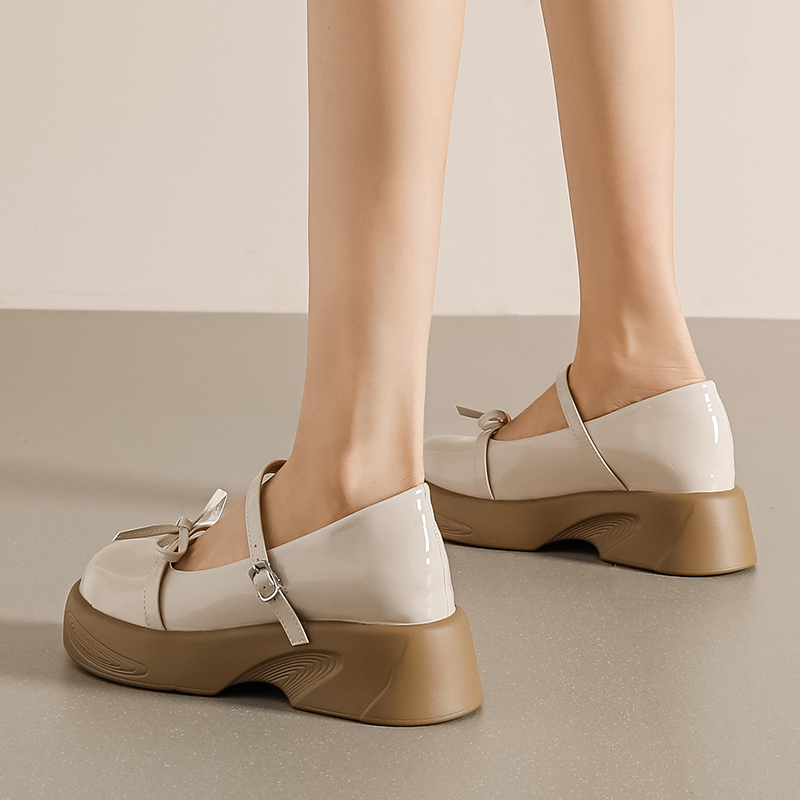 Mới Giày Da Cao Gót Đế Dày Thoải Mái Phong Cách Pháp Cho Nữ Size 33-39