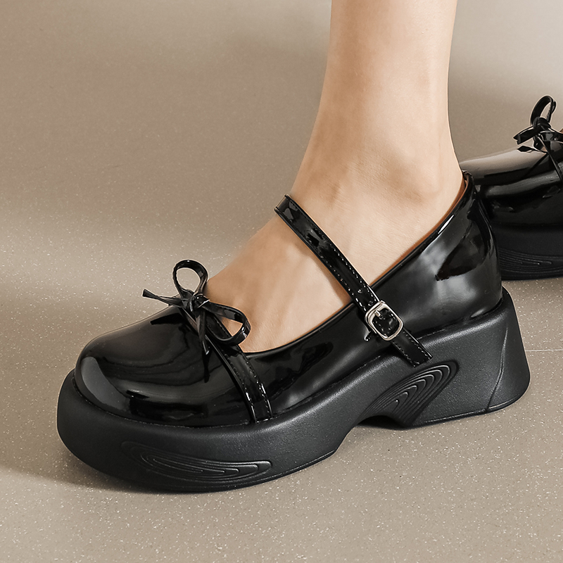 Mới Giày Da Cao Gót Đế Dày Thoải Mái Phong Cách Pháp Cho Nữ Size 33-39