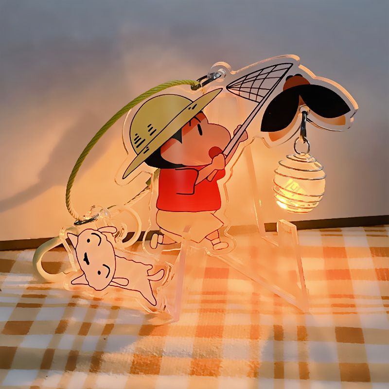 Vòng Cổ ohaya | Bút Chì Màu shin-chan Lửa | Móc Khóa Hình Cặp Đôi Phát Quang Độc Đáo