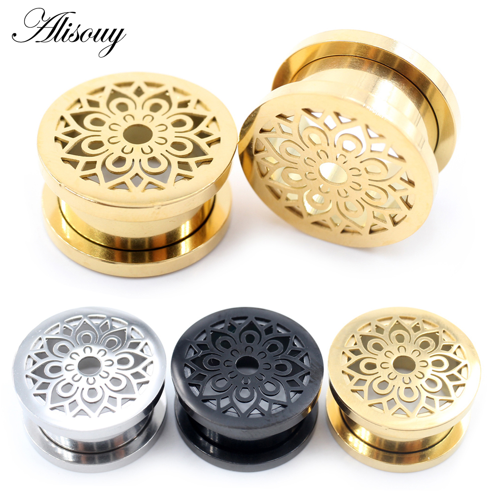 Alisouy Set 2 Khuyên Nong Tai Hình Hoa Bằng Thép Không Gỉ