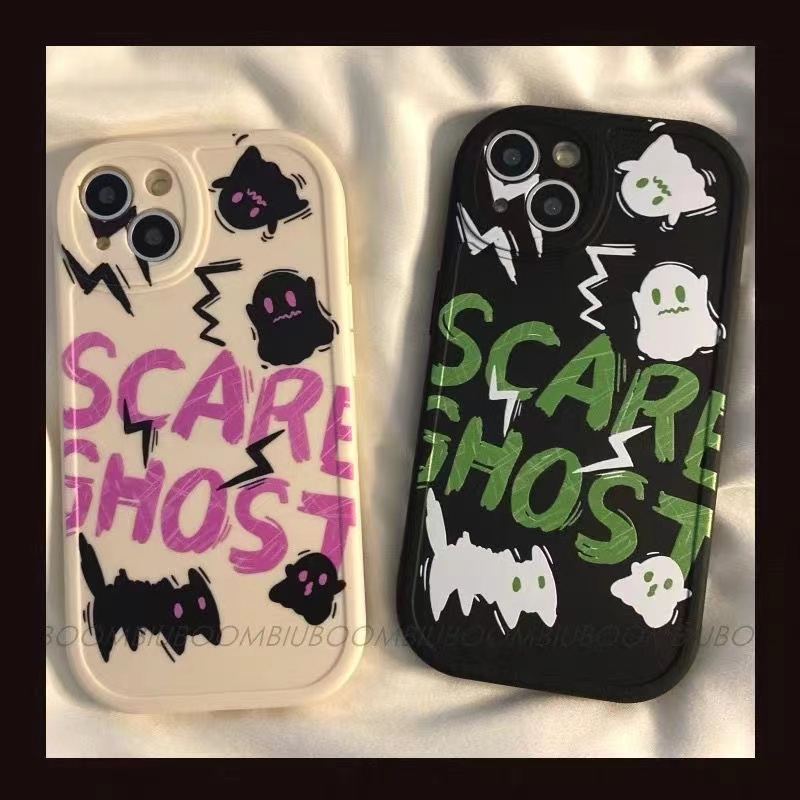 Ốp Điện Thoại tpu Mềm Chống Rơi Hình Mèo Ma Cho iphone 14promax 11 / 12 / 13pro 7 / 8plus x / xs