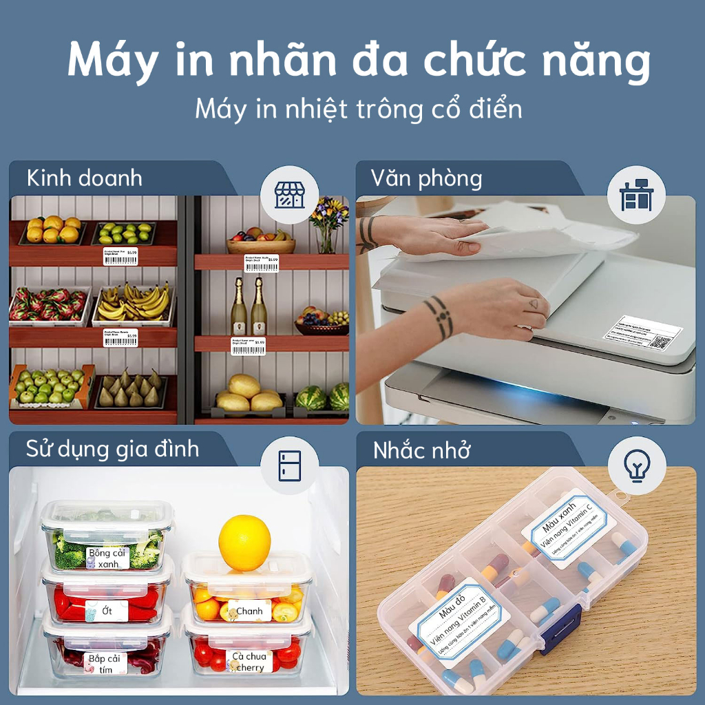 Máy in nhãn NIIMBOT B21 B1 không dây Bluetooth nhiệt di động với băng cho văn phòng và gia đình
