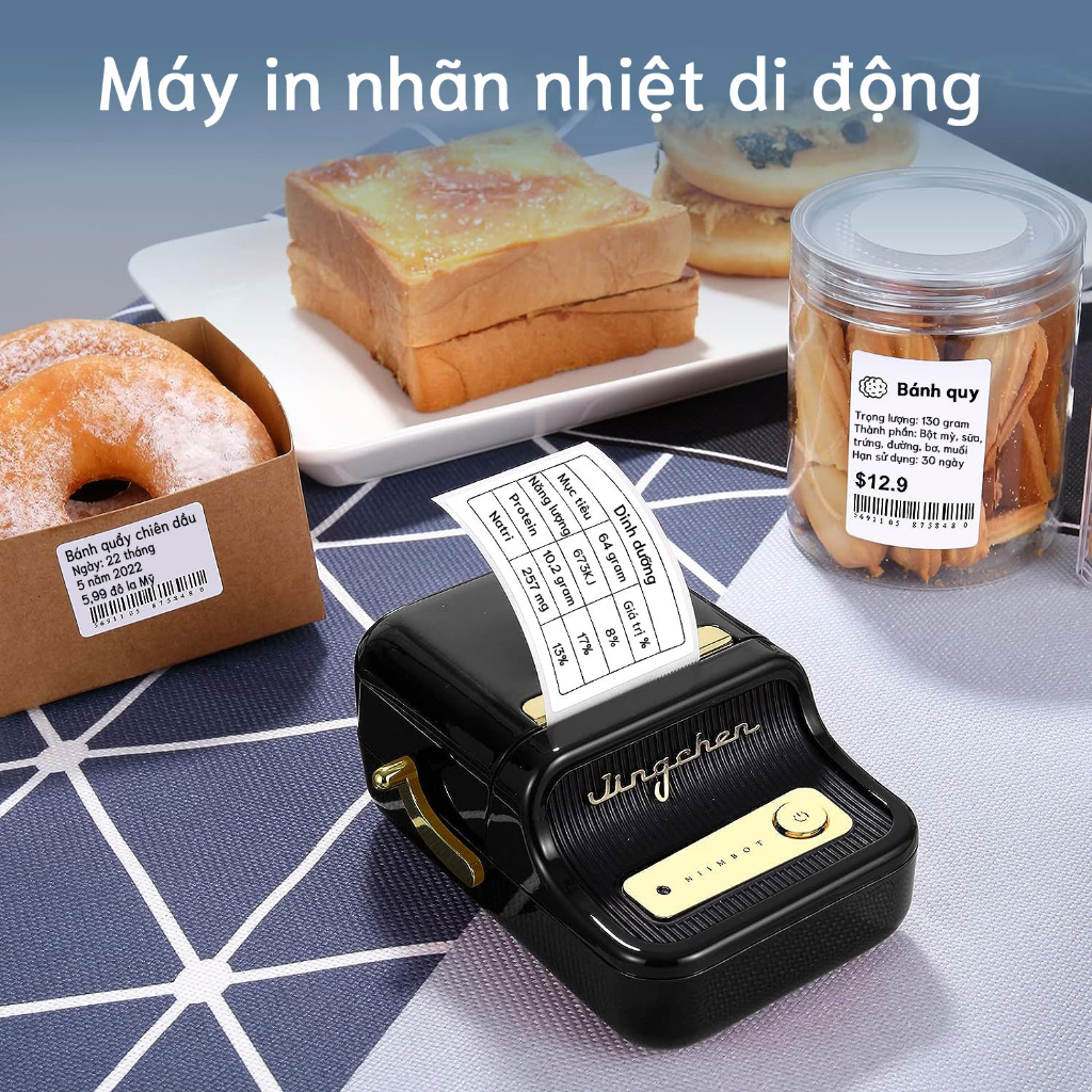 Máy in nhãn NIIMBOT B21 B1 không dây Bluetooth nhiệt di động với băng cho văn phòng và gia đình