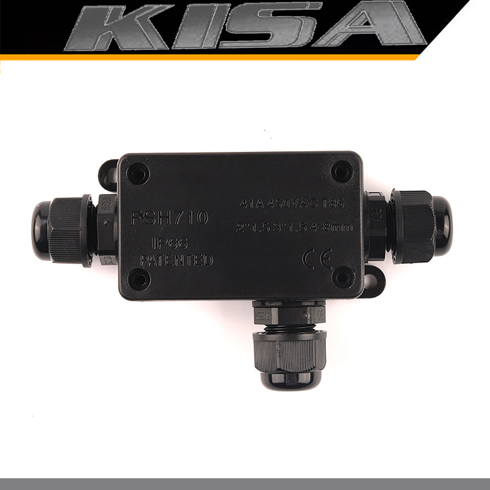 KISA 𝐈𝐏𝟔𝟖 Hộp nối chống nước 2/3 chiều Đầu nối dây tuyến cho cáp đường kính 4-8MM