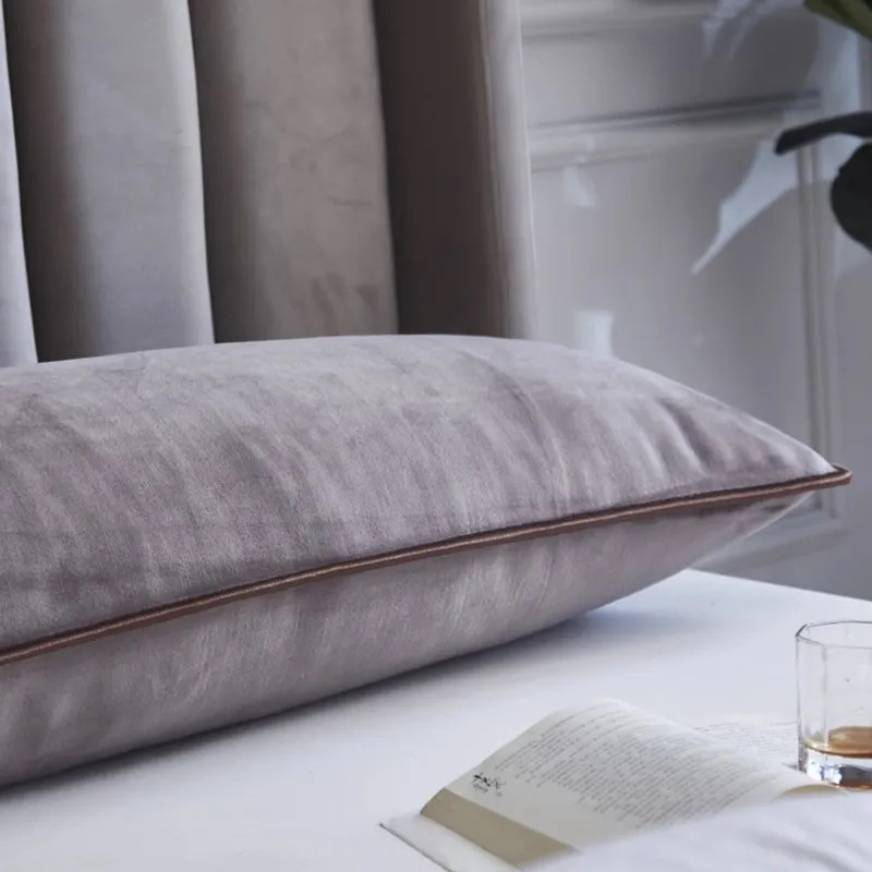 Vỏ Gối Đôi Dài Bằng Lông Cừu San Hô Dày Dặn