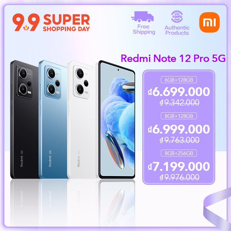 Điện Thoại Xiaomi Redmi Note 12 Pro 5G 128GB/256GB NFC Màn Hình Oled 1080 50MP Camera 67W