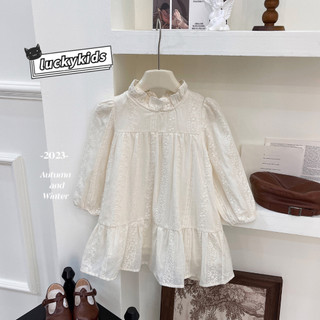 Đầm công chúa tay dài thêu ren dễ thương dành cho bé gái