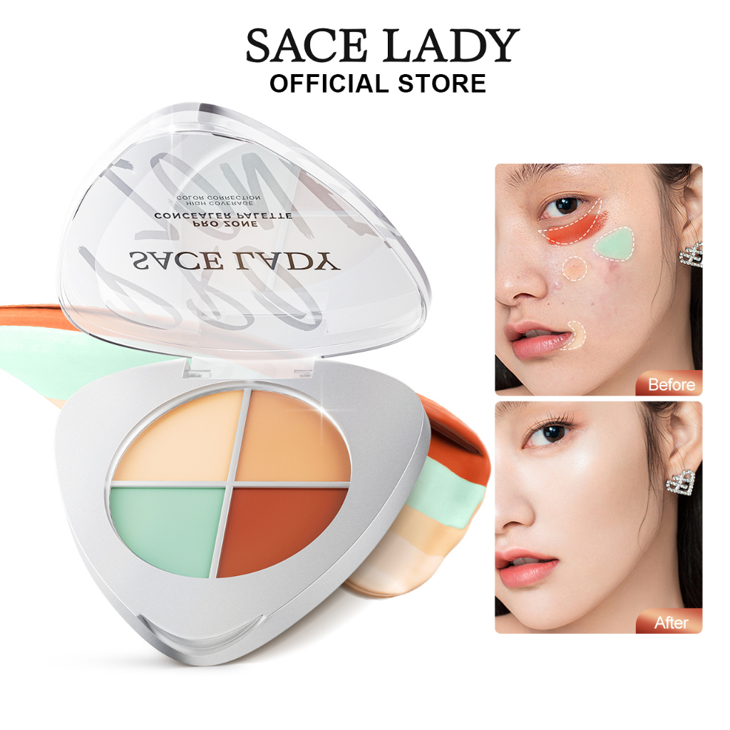 Bảng Kem Che Khuyết điểm SACE LADY Chống Thấm Nước Giúp Hiệu Chỉnh Màu Da 5.6g | BigBuy360 - bigbuy360.vn