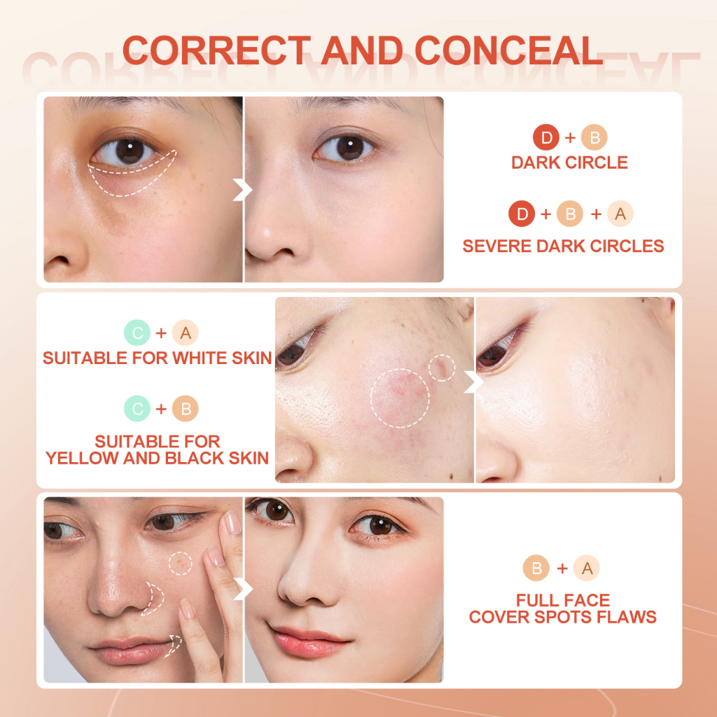 Bảng Kem Che Khuyết điểm SACE LADY Chống Thấm Nước Giúp Hiệu Chỉnh Màu Da 5.6g | BigBuy360 - bigbuy360.vn