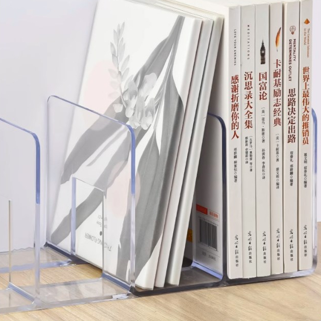 Giá sách trong suốt Bookend Giá sách để bàn acrylic Giá lưu trữ sách