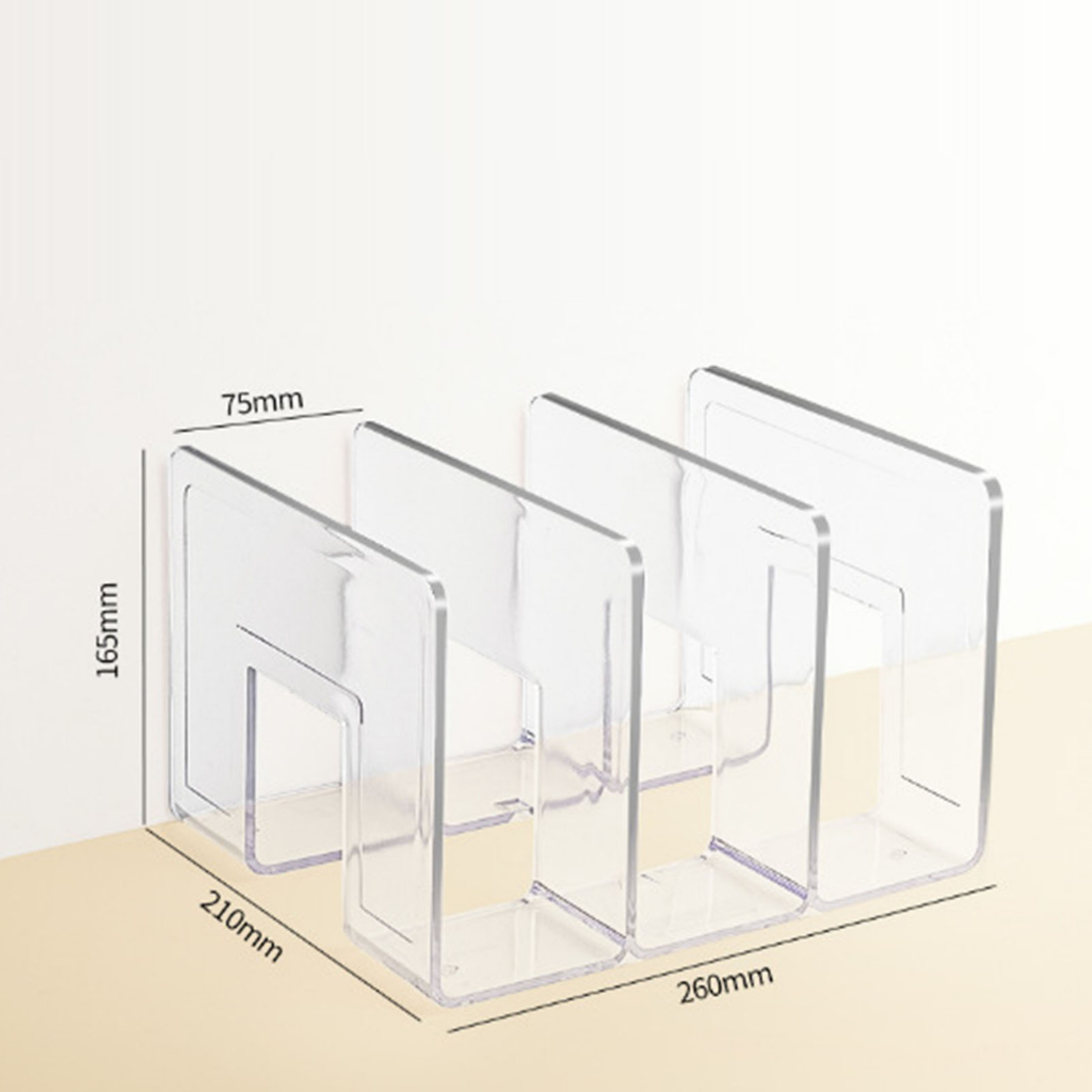 Giá sách trong suốt Bookend Giá sách để bàn acrylic Giá lưu trữ sách