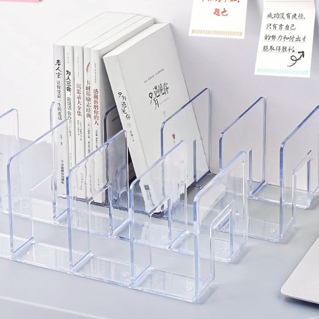 Giá sách trong suốt Bookend Giá sách để bàn acrylic Giá lưu trữ sách