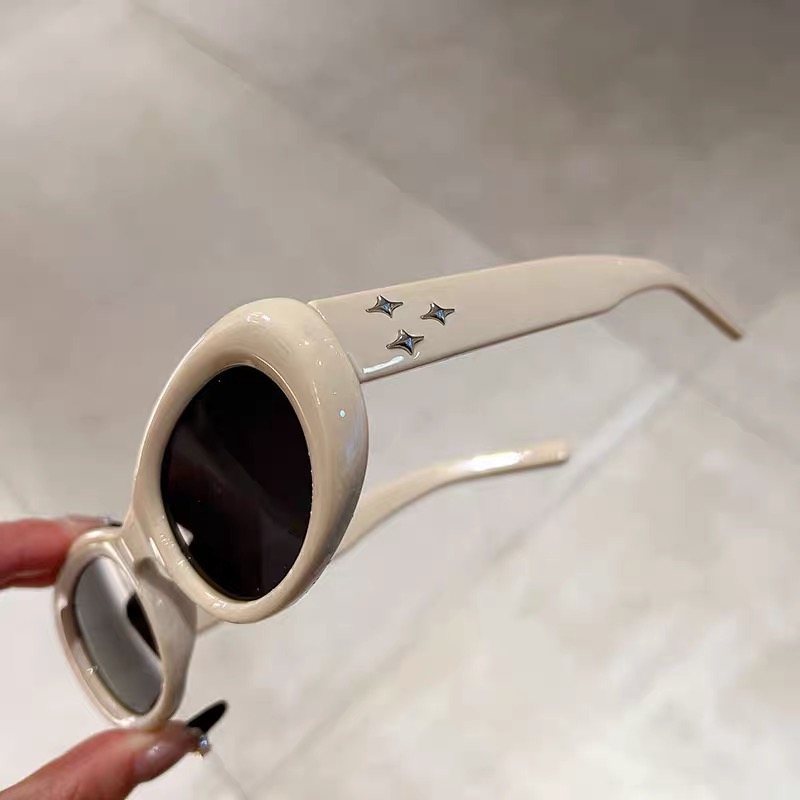 Oval Kính Mát Gọng Hình Mắt Mèo Phong Cách Âu Mỹ Cho Nữ