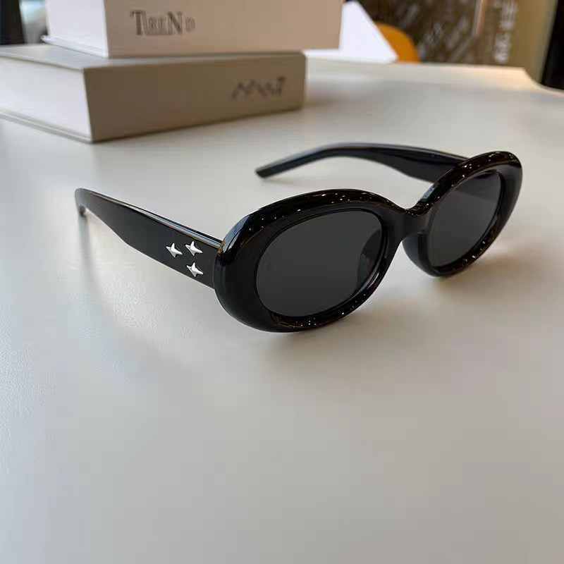 Oval Kính Mát Gọng Hình Mắt Mèo Phong Cách Âu Mỹ Cho Nữ