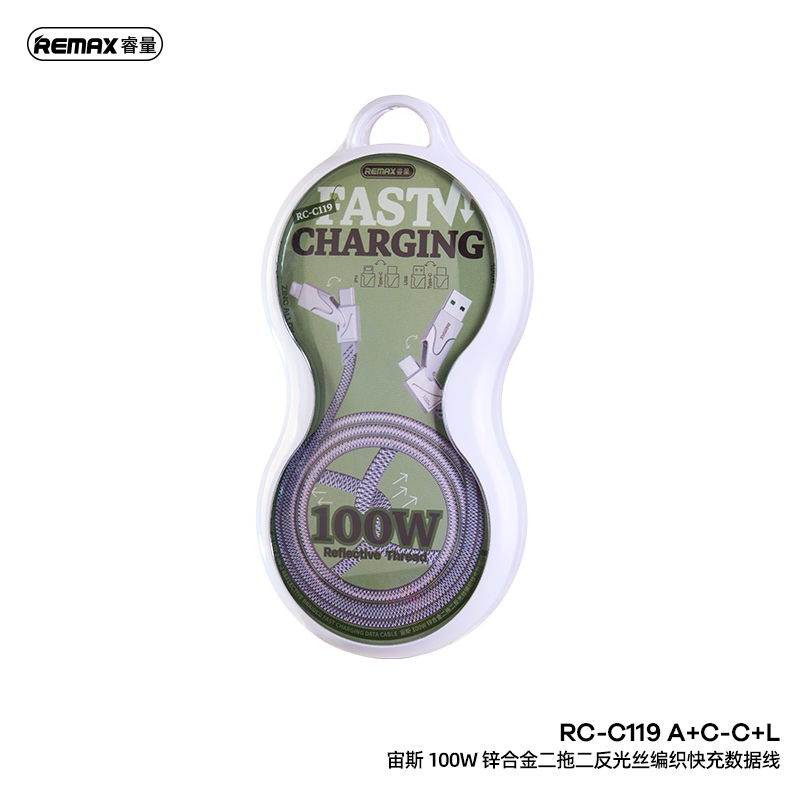 Remax Dây Cáp Sạc Nhanh 4 Trong 1 100w max rc-c119 1.2m