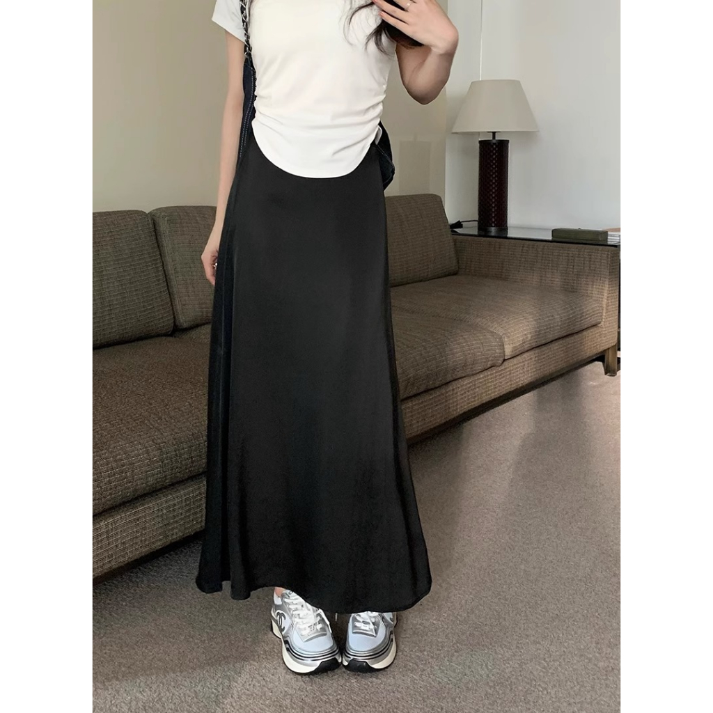 Chân Váy Satin Lưng Cao Dáng Ôm Phong Cách Hàn Quốc Thời Trang Mùa Hè 2023 Mới