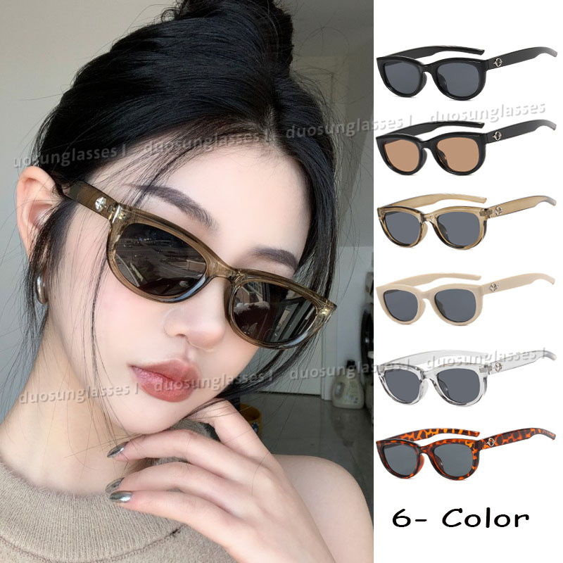 Kính Mát Gọng Oval Chống Tia UV Hình Mắt Mèo Phong Cách Hàn Quốc Cổ Điển Dành Cho Nam Nữ