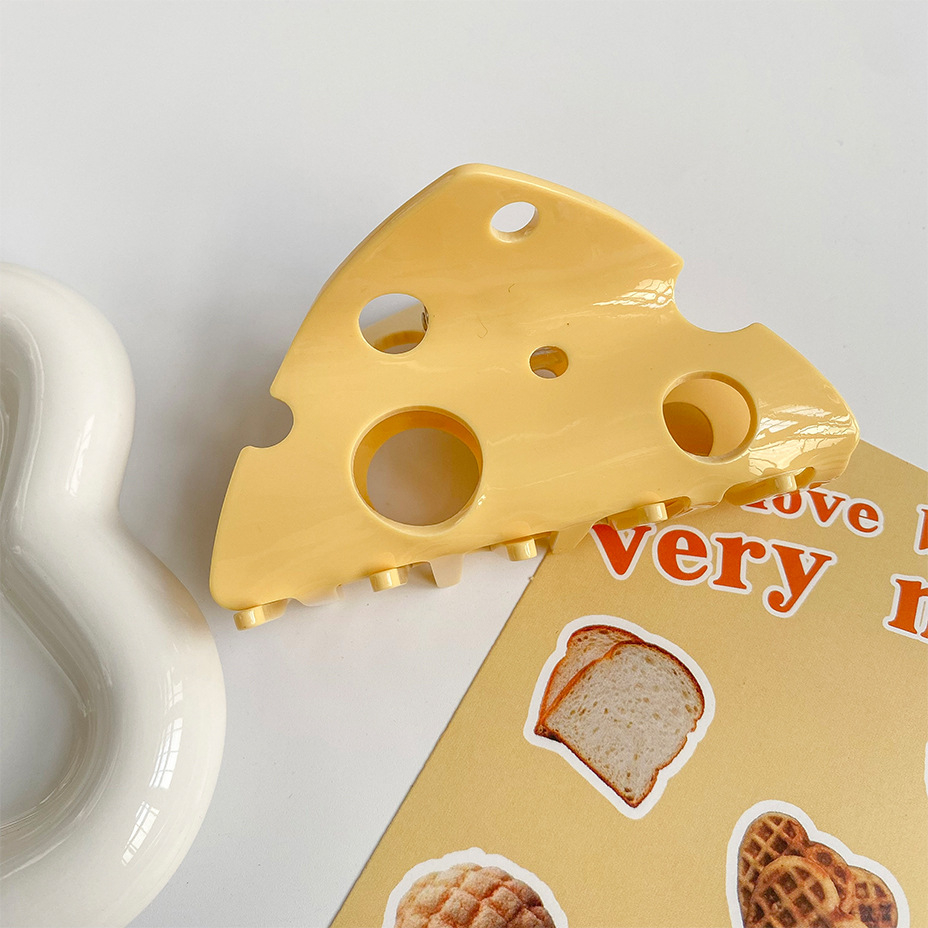 Kẹp Tóc Hình Phô Mai Họa Tiết Hoạt Hình Bằng acrylic Cho Nữ