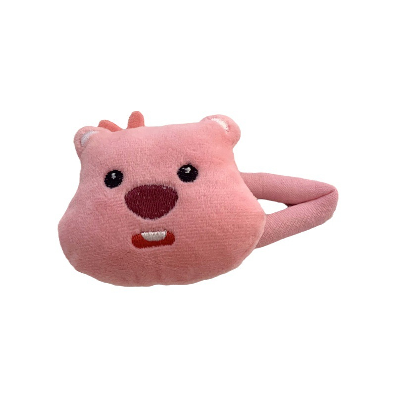 Kẹp Tóc Búp Bê Vải Nhung Màu Hồng Dễ Thương Thời Trang Thu Đông Cho Nữ