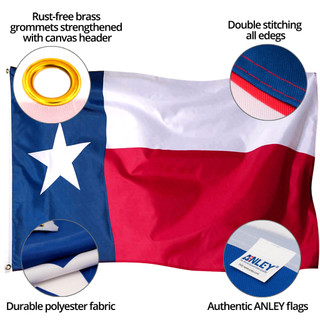 Biểu ngữ cờ bang Texas Anley 3x5 Ft Polyester