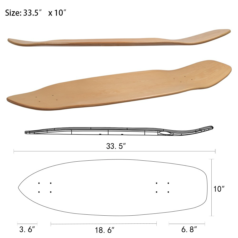 Ván Trượt skateboard 30-36inch 7 Lớp Chất Lượng Cao