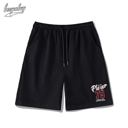 Quần đùi BEEYANBUY short nam vintage đen boy phố unisex 100% cotton-K0007