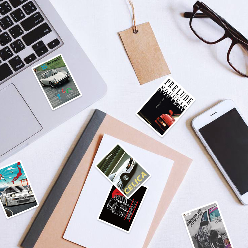 Bộ 50 Miếng Dán Họa Tiết Hoạt Hình graffiti Chống Thấm Nước Trang Trí Xe Hơi / laptop / Xe Máy