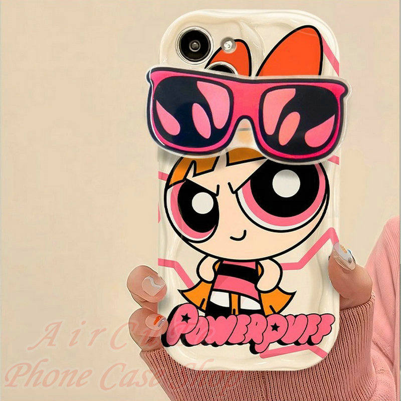 Ốp lưng OPPO A17 A17K A16 A16K A15 A15S A96 A95 A94 A93 A92 A78 A76 A74 A52 A31 A12 A9 A7 A5 A5S A3S A1K 4G 5G 2020 2021 2022 3D Relief Frame Sunglasses Stand Super Cool Girl Soft Case