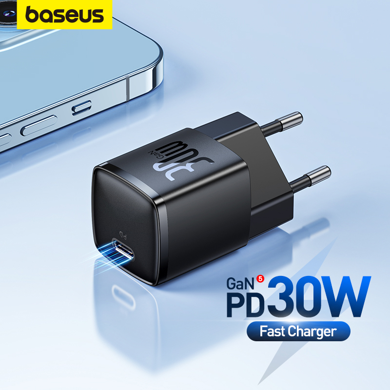 [Mã ELBMO2 giảm 12% đơn 500K] Củ Sạc Nhanh Baseus 30W Cổng USB C Hỗ Trợ QC3.0 PD Thiết Kế Nhỏ Gọn Cho iPhone 15 14