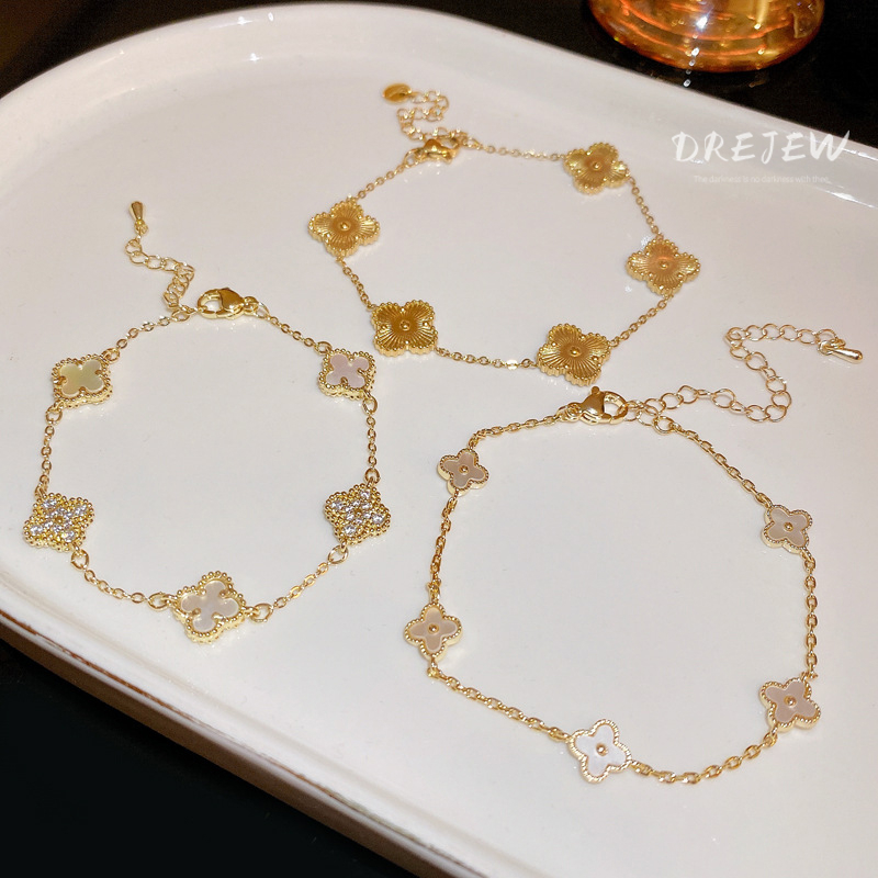 Vòng Tay Mạ Vàng 14k Đính Đá zircon Sang Trọng Thời Trang Hàn Quốc