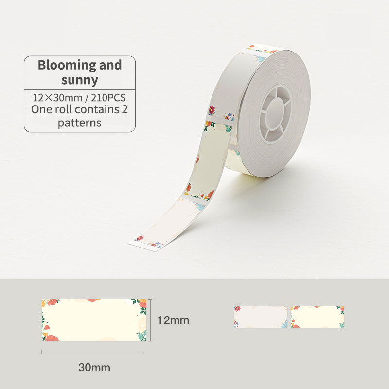 NIIMBOT D11/D110/D101 Phong cách hoa Nhãn Giấy Mã vạch Giá Kích thước Tên Nhãn Chống nước chống dầu