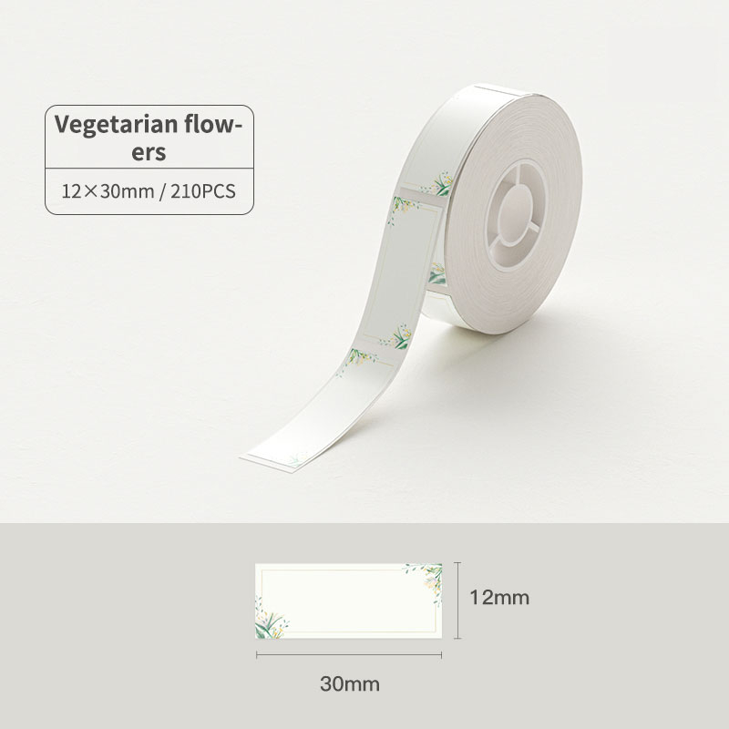 NIIMBOT D11/D110/D101 Phong cách hoa Nhãn Giấy Mã vạch Giá Kích thước Tên Nhãn Chống nước chống dầu