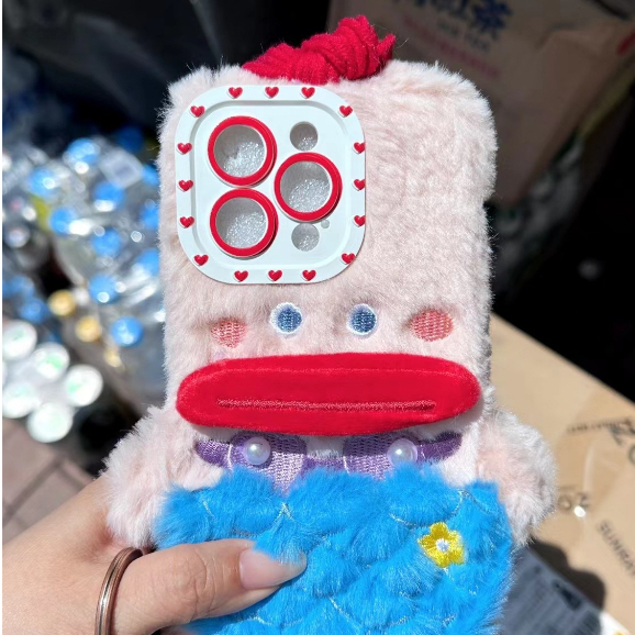 Ốp Điện Thoại Mềm Hình Nàng Tiên Cá Nhồi Bông Cho iPhone 14 12 11 13 Pro Max 7 8 Plus 6s Pro max xr xs max