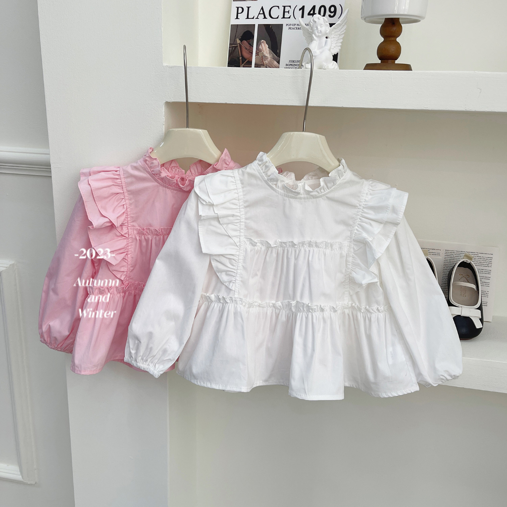 Bộ Áo Tay Dài / Quần Jean Dài Màu Sắc Ngọt Ngào Thời Trang Mùa Thu Cho Bé Gái