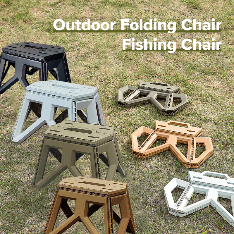 HOMFUL Ghế xếp di động Ghế Maza ghế câu cá ngoài trời nhỏ gọn bằng nhựa OT0132