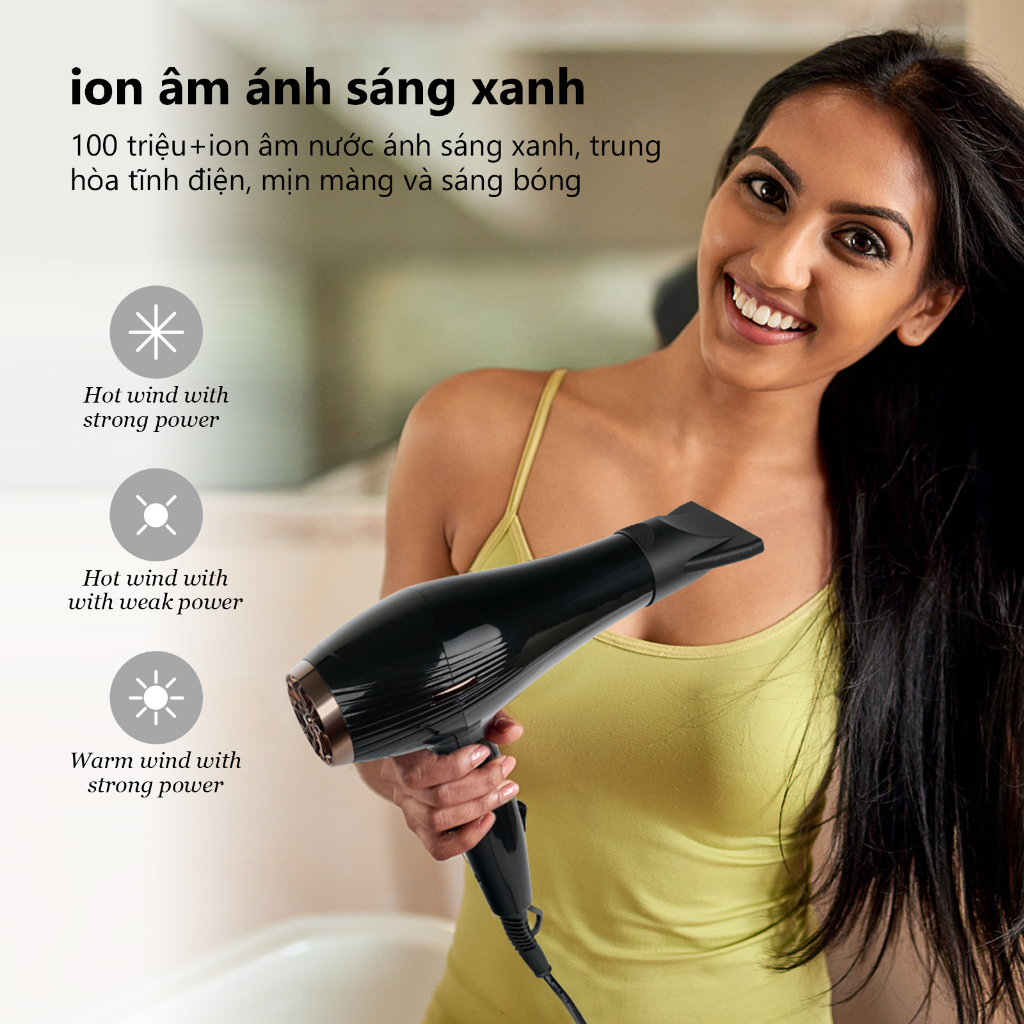 Cocoplo Máy Sấy Tóc ion Cao Nhanh Khô Tạo Kiểu Tóc salon