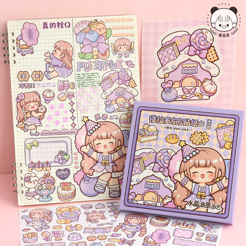 Mr. Paper 10 / hộp Washi sticker Dễ thương Gấu trúc hoạt hình Cô gái Dán nhãn Những hình ảnh ghép nghệ thuật bàn tay sáng tạo Giấy dán trang trí nhật ký cốc DIY