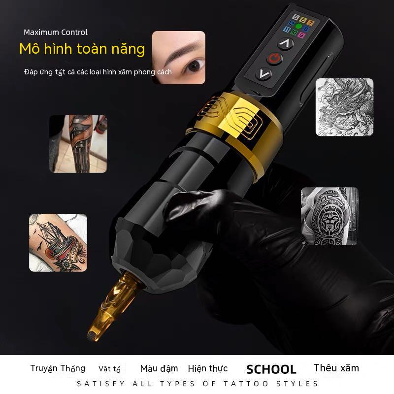 FLUX MAX NEW Máy xăm không dây chuyên nghiệp Bút xăm điện 2400Mah với màn hình LED kỹ thuật số cho nghệ sĩ xăm